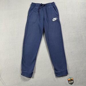 Nike Sweatpants Boys L Blue Joggers Club Fleece Comfort Drawstring Pockets